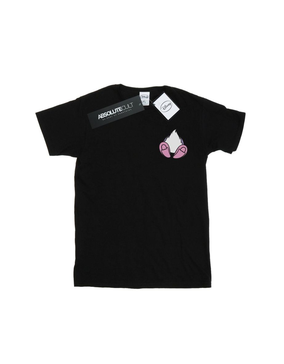Disney Womens/Ladies Daisy Duck Backside Breast Print Cotton Boyfriend T-Shirt - Black - 1