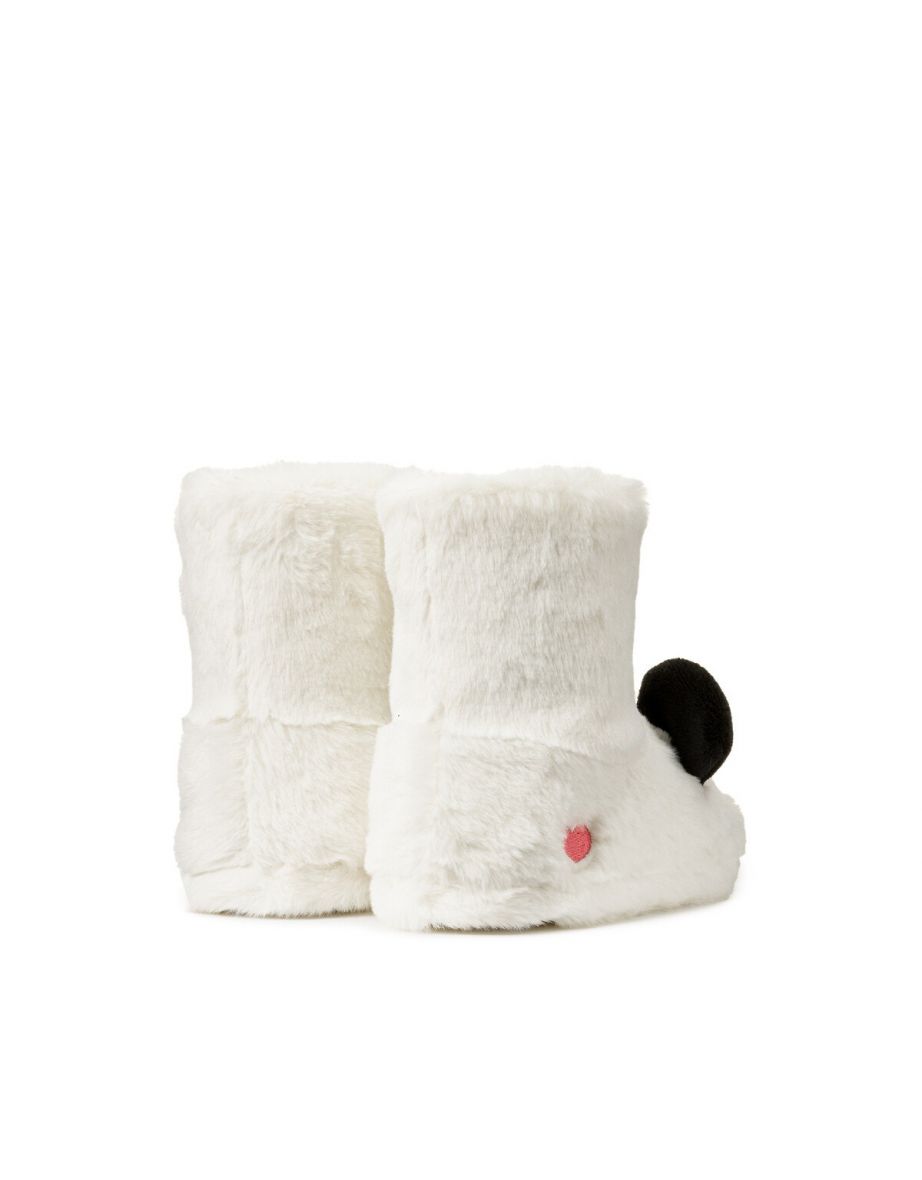 Kids Panda Slipper Boots in Faux Fur - 3