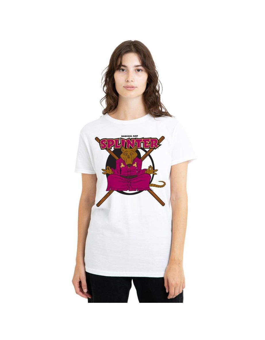Teenage Mutant Ninja Turtles Unisex Adult Radical Rat Splinter T-Shirt - White