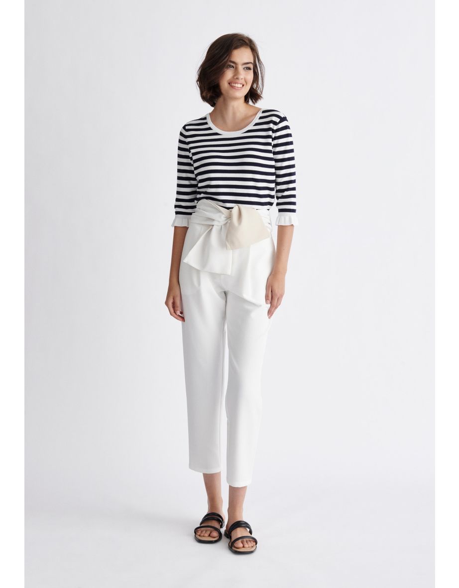 Waist Tie Peg Leg Trousers