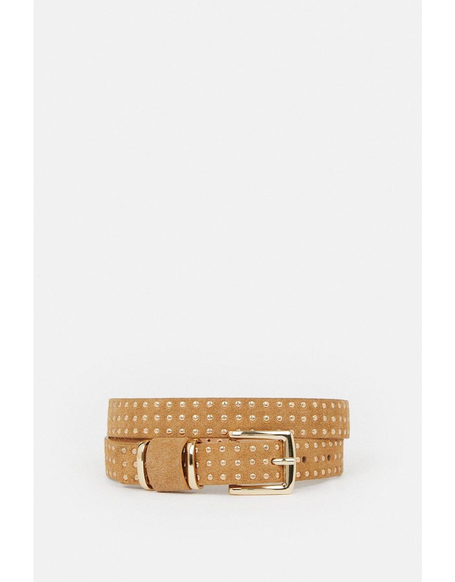 Suede Studded Waist Belt