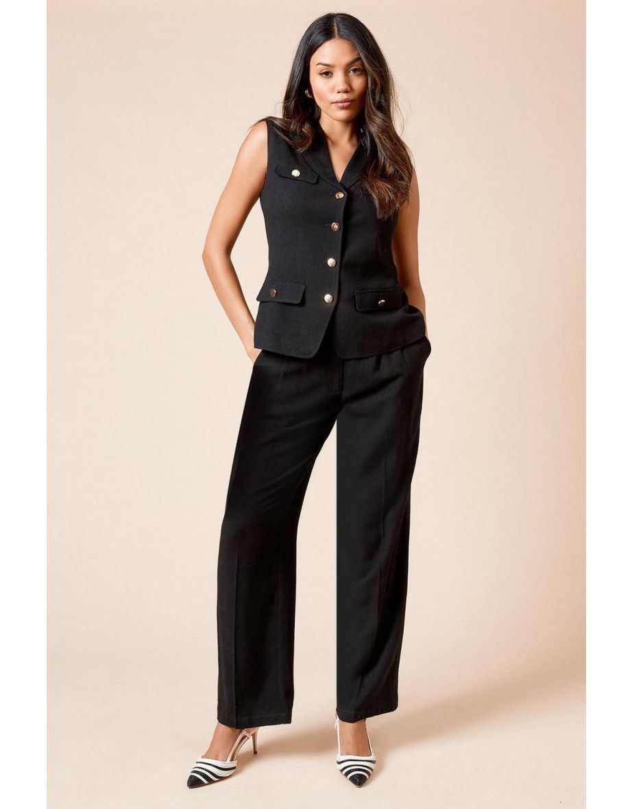 Belted Wide Leg Trouser