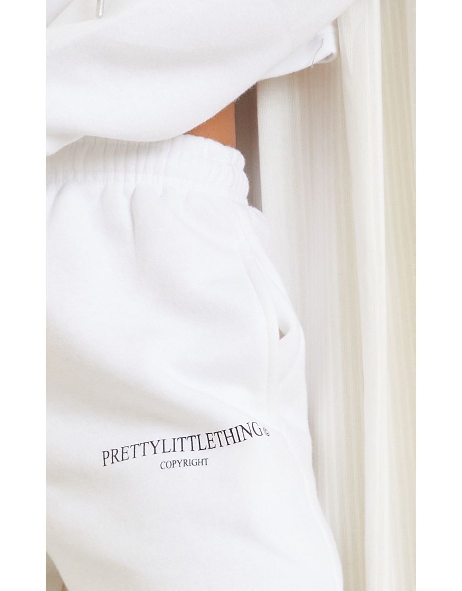 PRETTYLITTLETHING White Slogan Copyright Joggers - 3