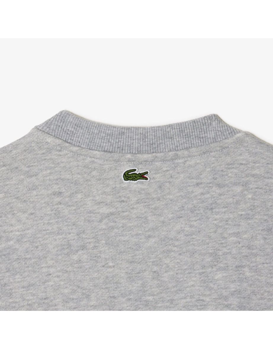 Women's Lacoste Loose Fit Organic Cotton Fleece Sweatshirt in Grey - 5