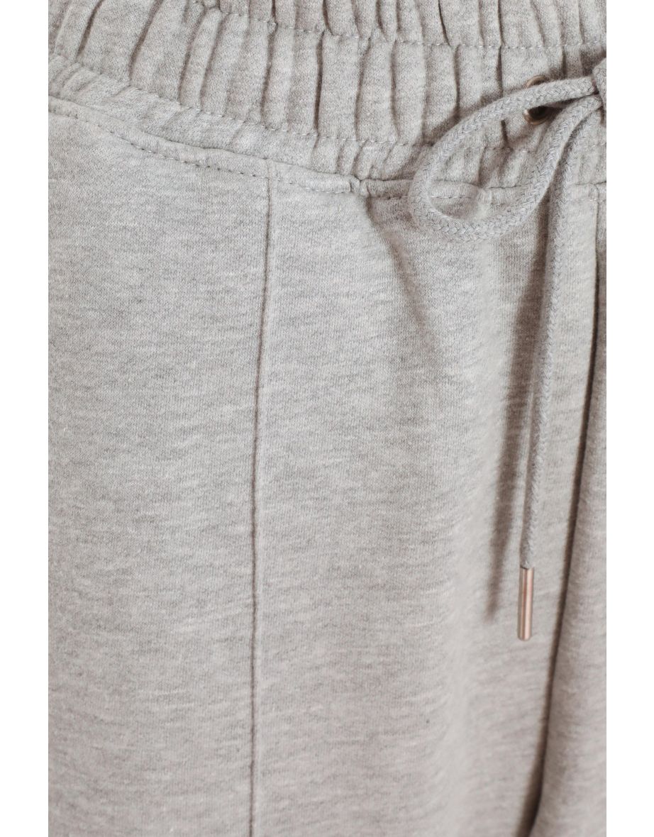 Grey Fleece Wide Leg Joggers - 5