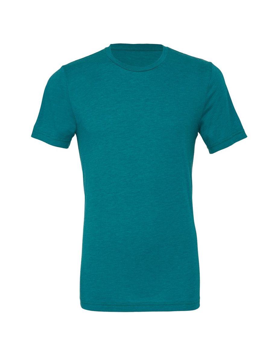 Canvas Mens Triblend Crew Neck Plain Short Sleeve T-Shirt - Teal Triblend