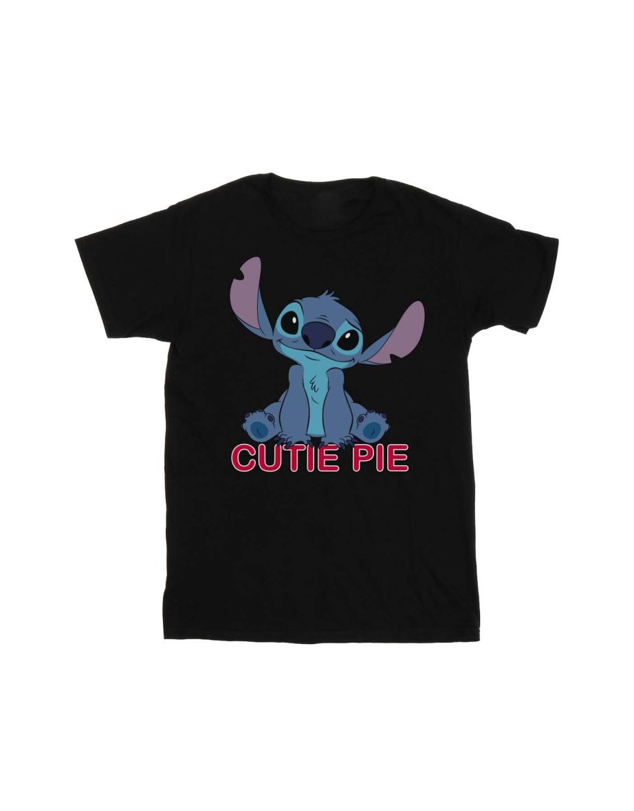 Disney Girls Lilo And Stitch Stitch Cutie Pie Cotton T-Shirt - Black - 1