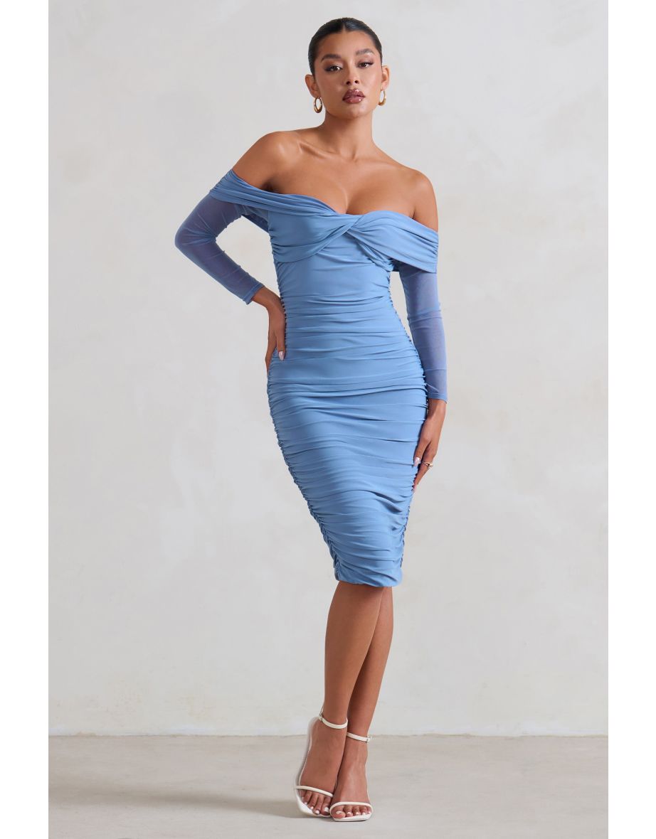 Ice blue bodycon sales dress