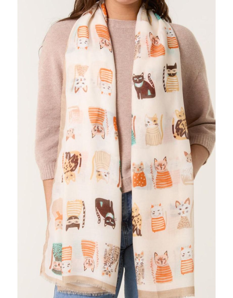 Cute Cat Print Scarf