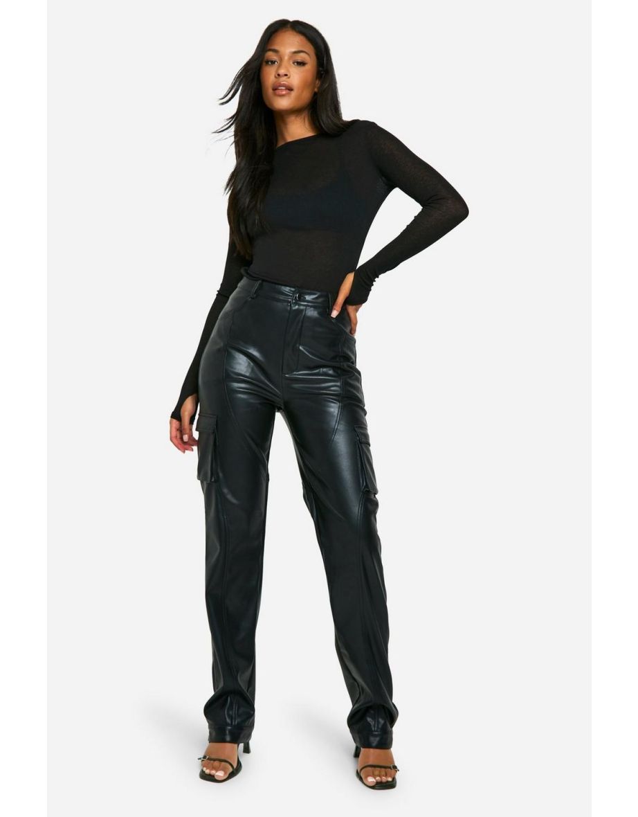 Tall Faux Leather Utility Trouser