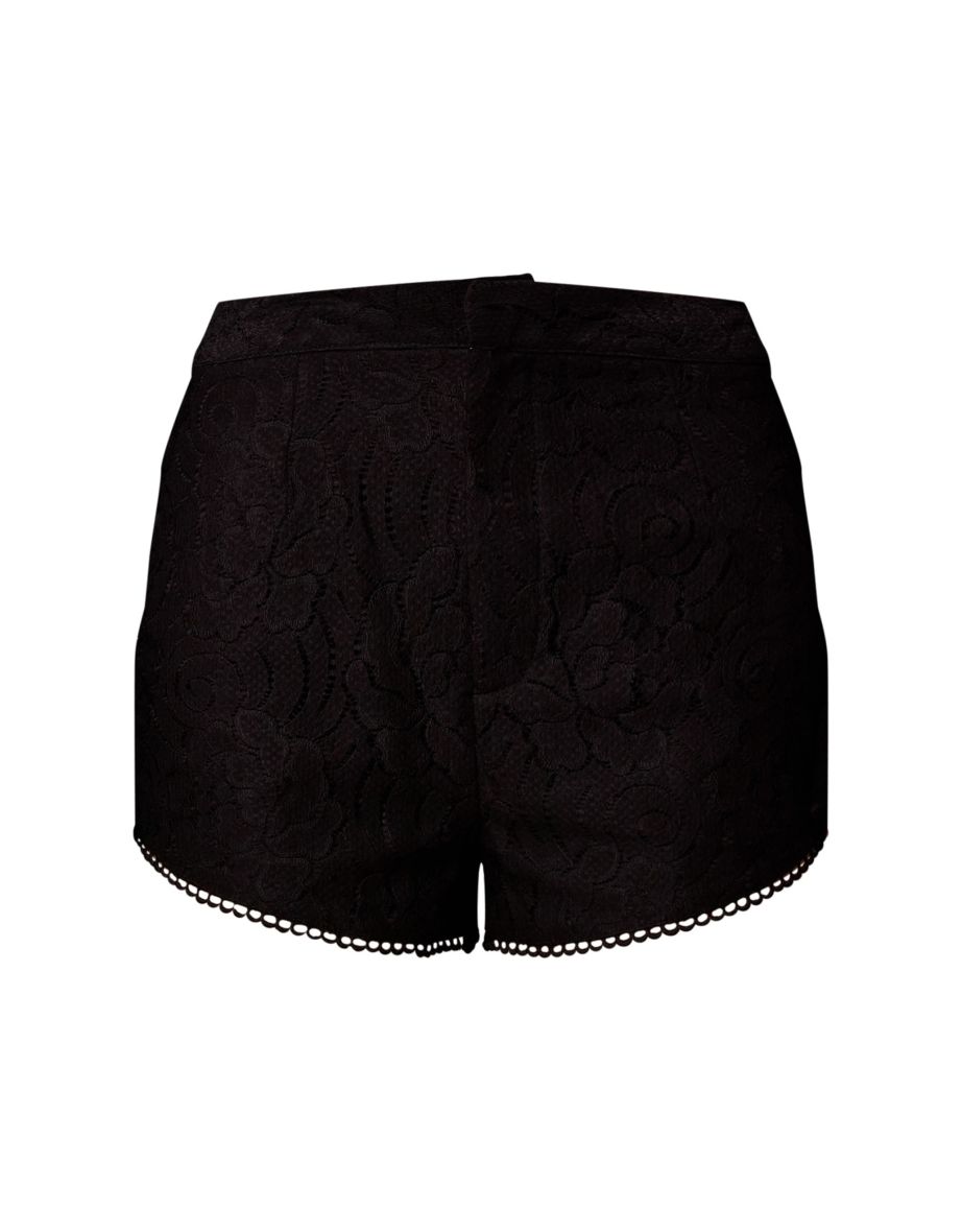 Black Sheer Lace Shorts - 5
