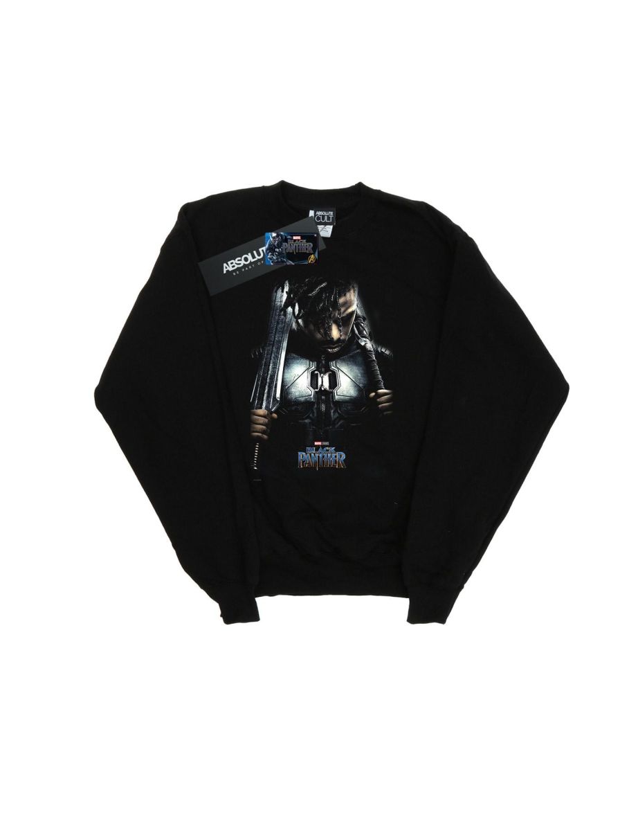 Marvel Boys Black Panther Killmonger Poster Sweatshirt - Black - 1