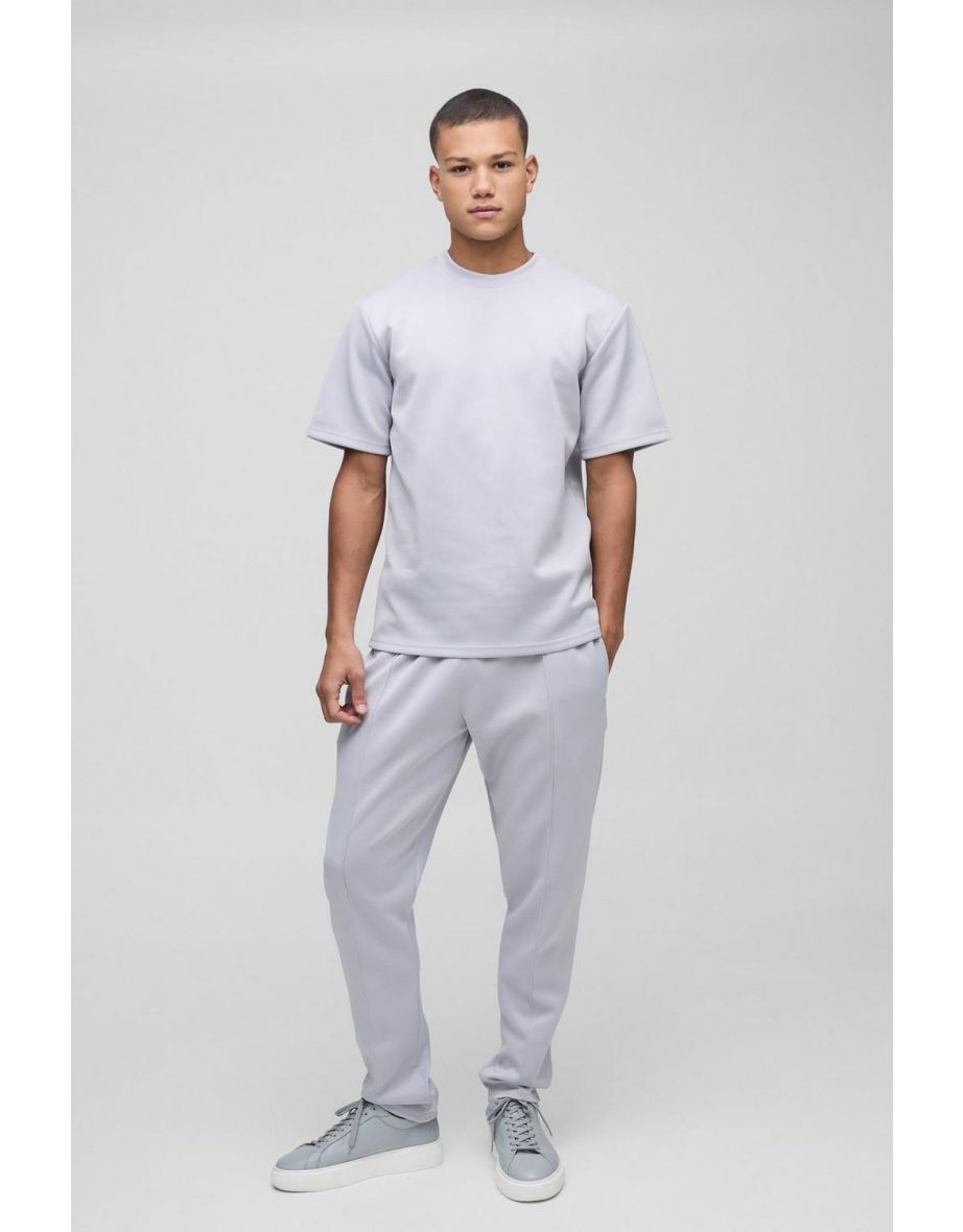 Scuba T-Shirt & Jogger Long Set - grey