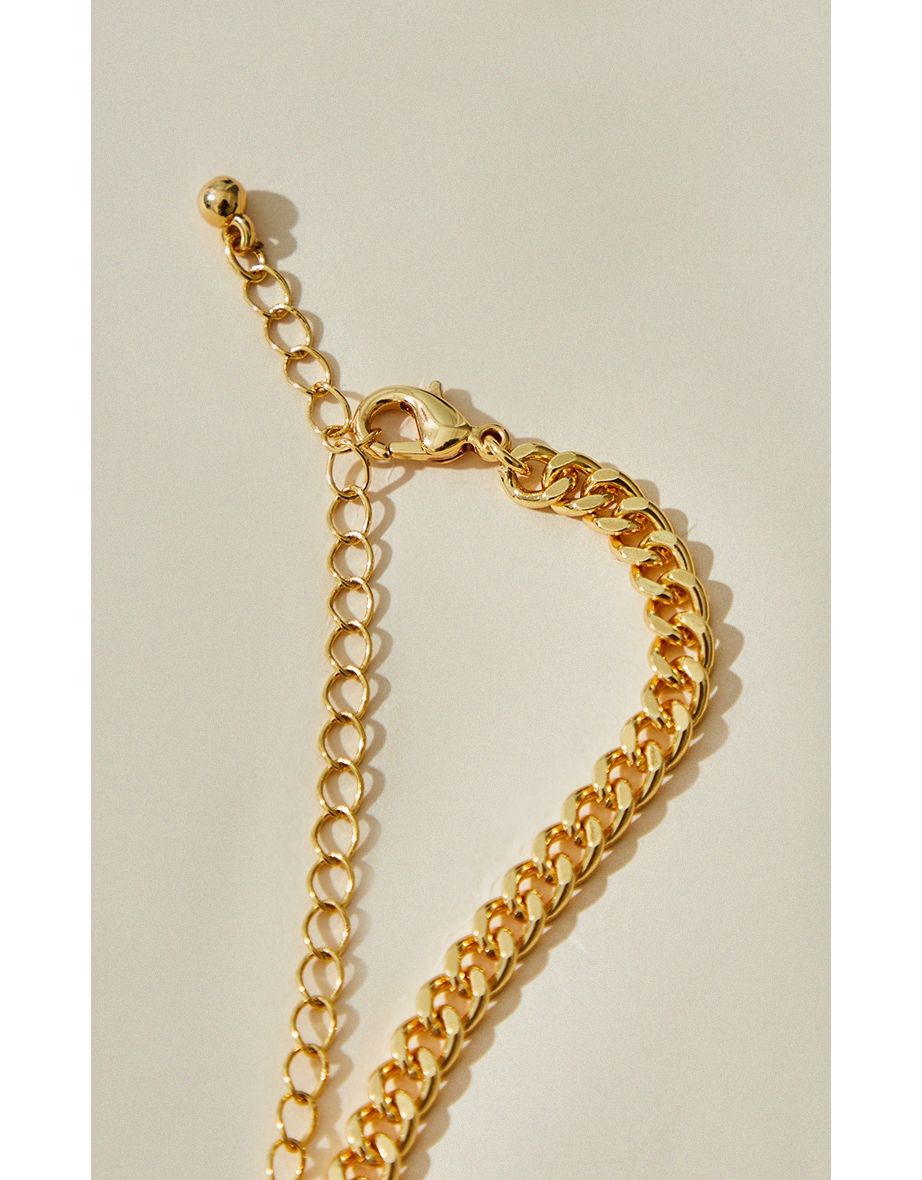 Real Gold Plated Dainty Curb Chain Necklace - 3