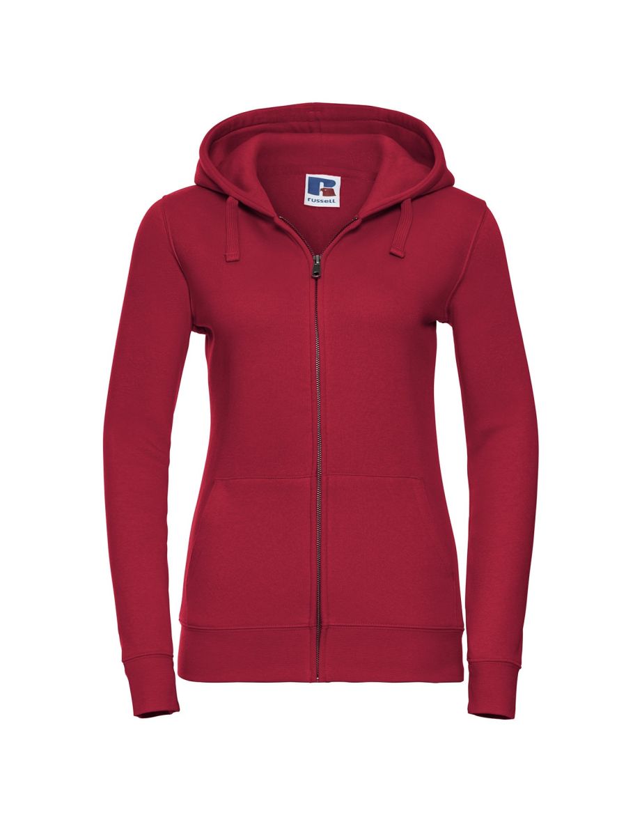Russell Womens/Ladies Authentic Full Zip Hoodie - Classic Red