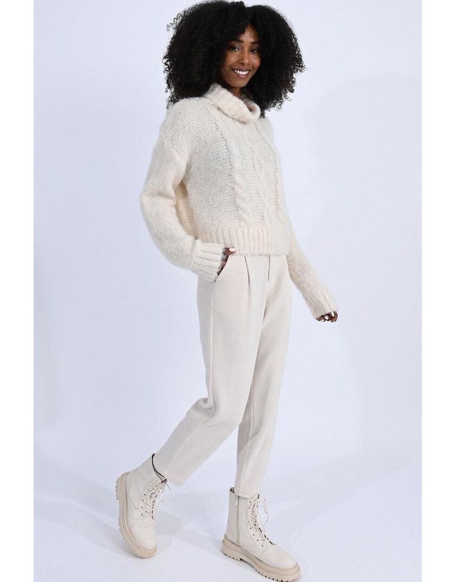 Shop Cable Knit Turtleneck Jumper Sweater Online in Qatar VogaCloset