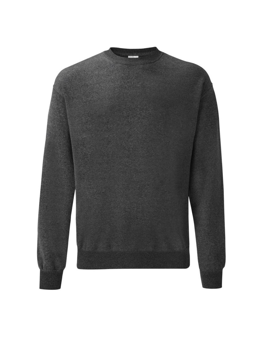 Fruit Of The Loom Mens Classic Drop Shoulder Sweatshirt - Dark Heather