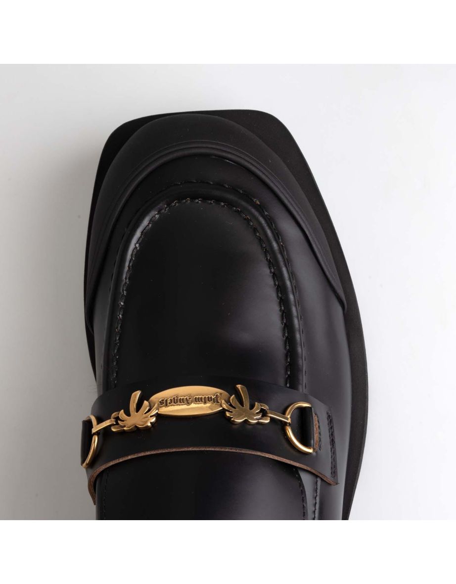 Men's Palm Angels Combat Sole Loafers in Black - 5