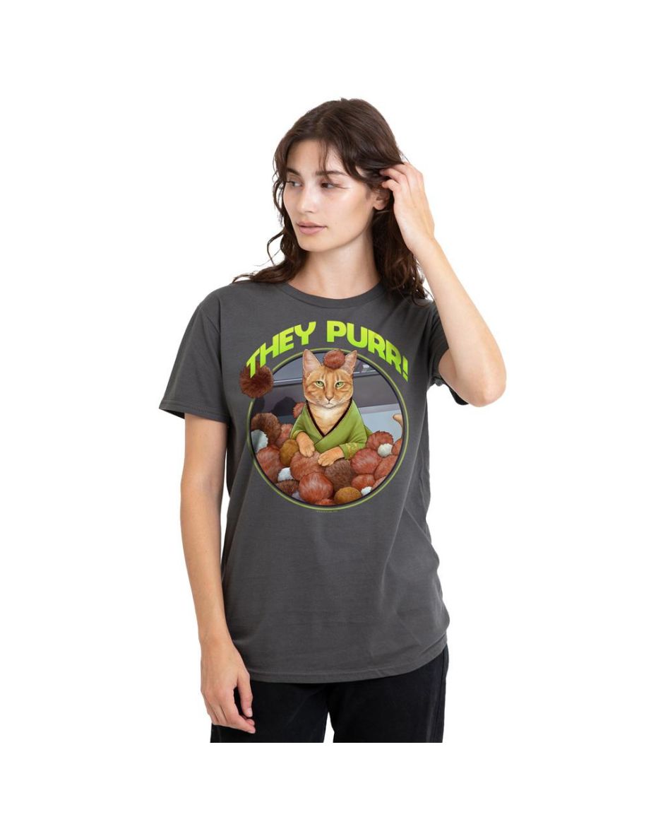 Star Trek Unisex Adult The Purr T-Shirt - Charcoal