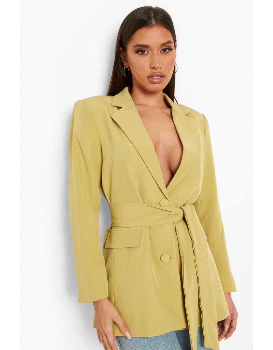 Tie sales waist blazer