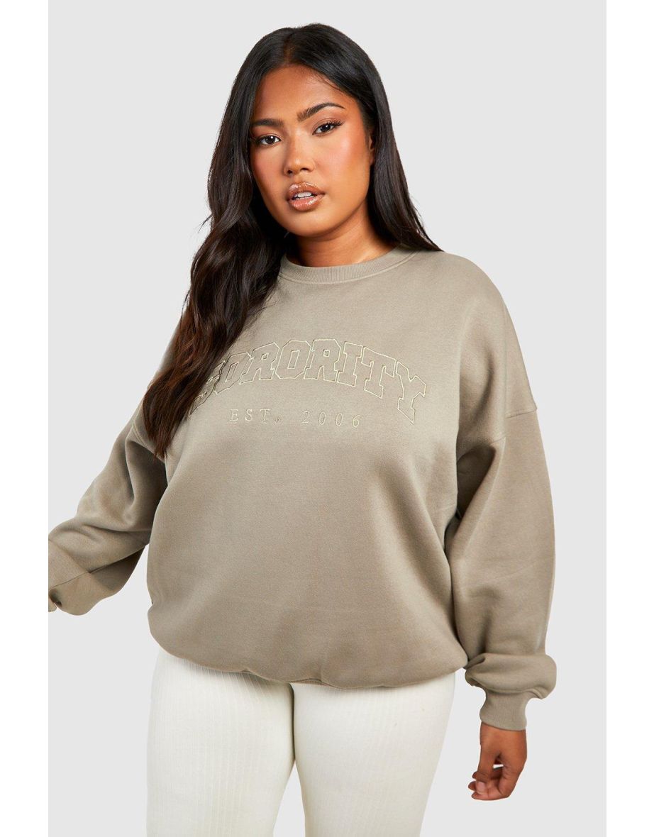 Plus size slogan sweatshirt sale