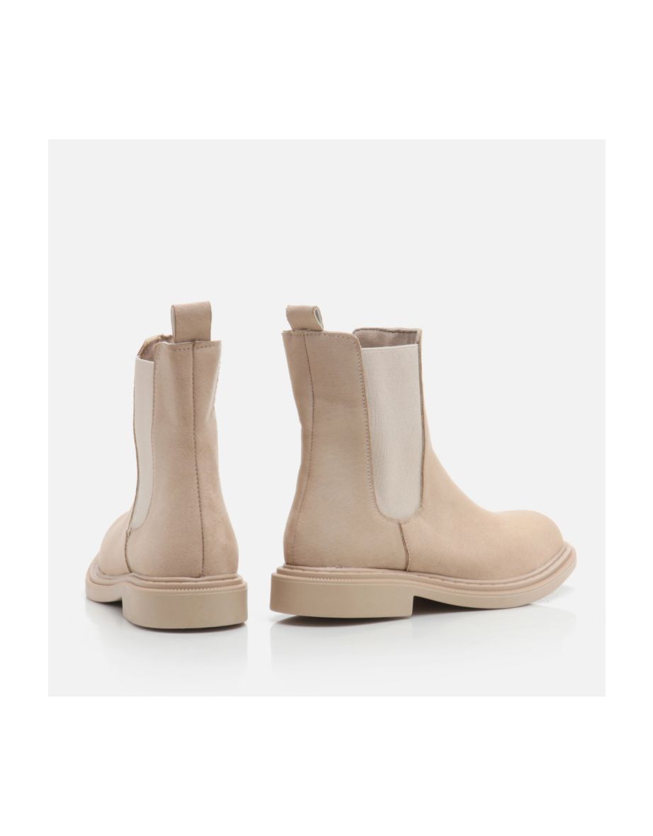 Ankle Boots - Beige - Flat