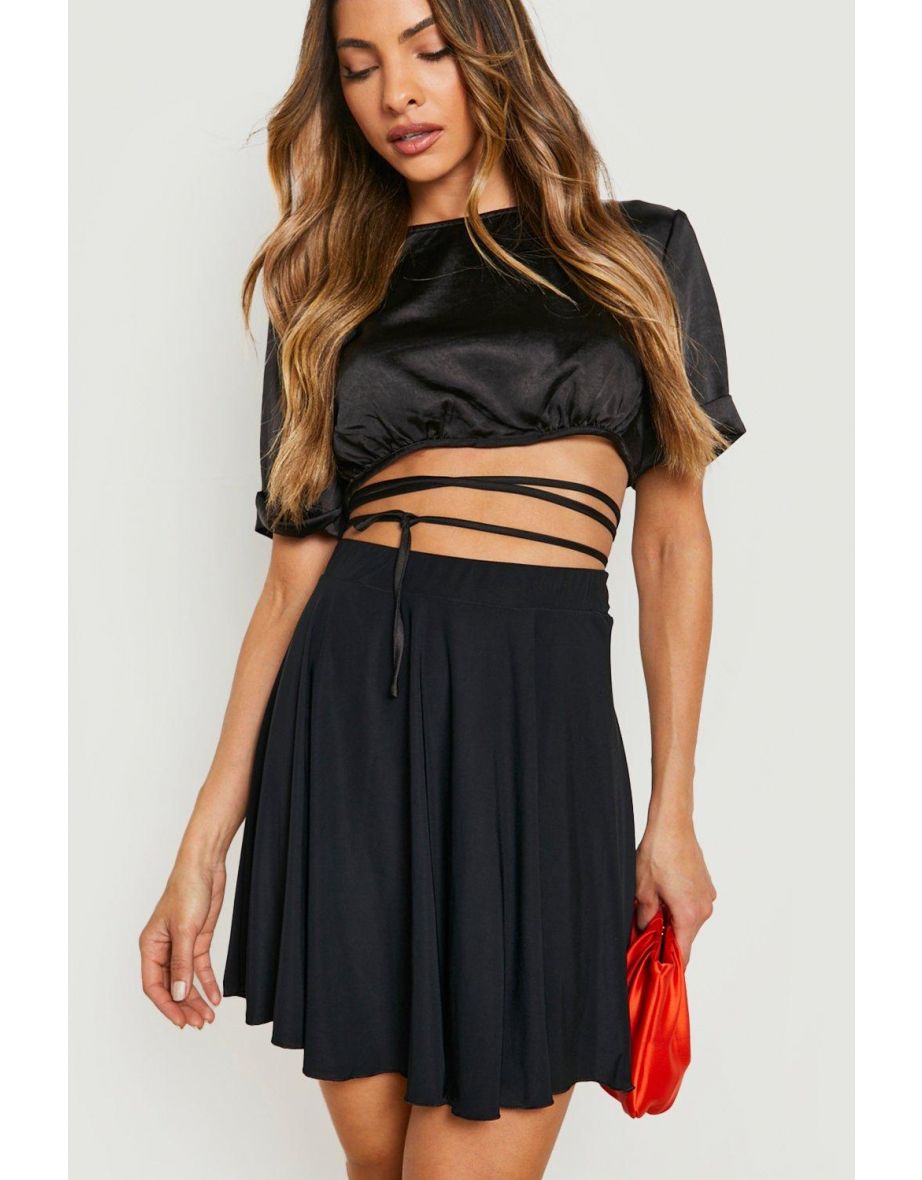 Recycled Basics Slinky Fit & Flare Skirt - black - 3