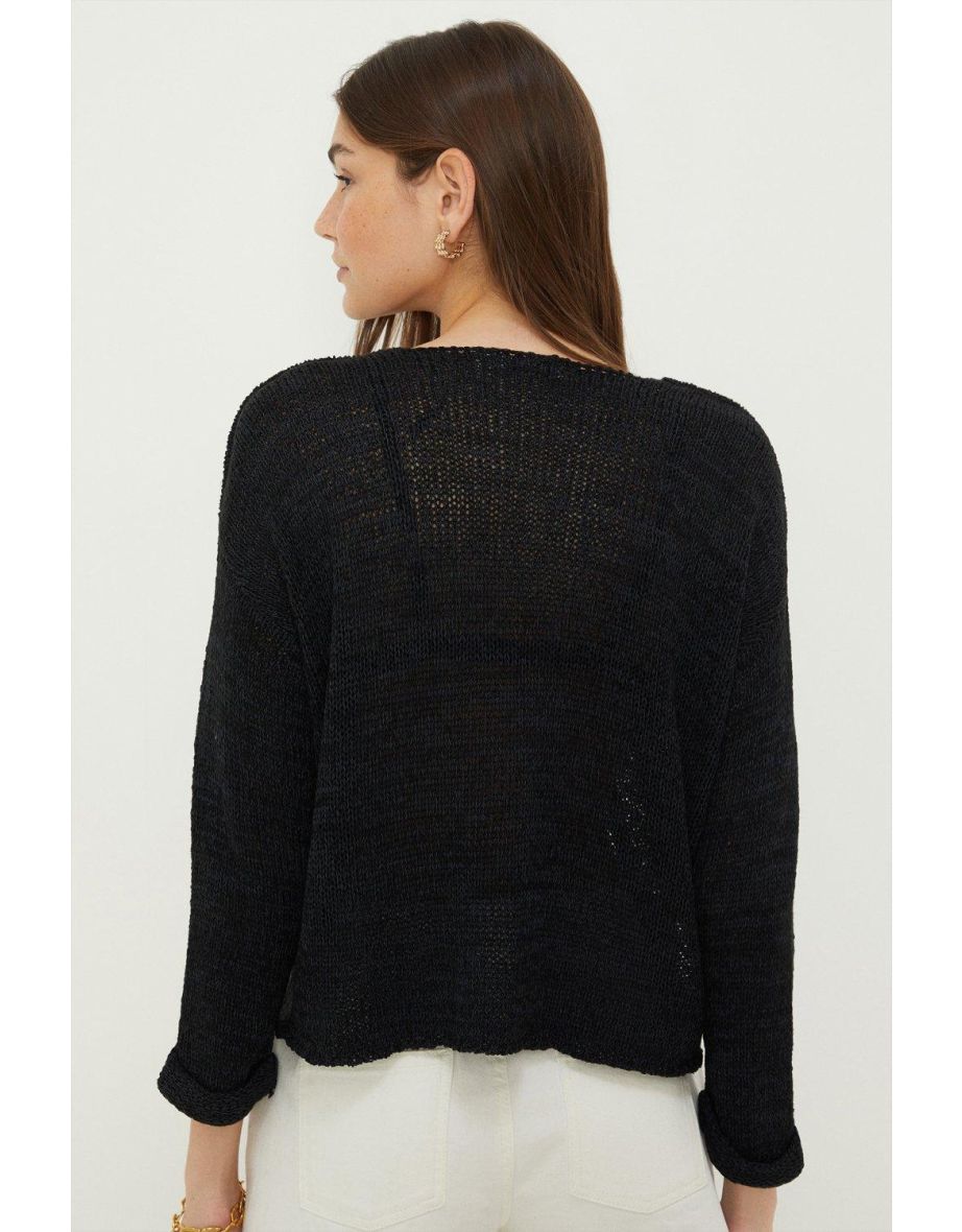 Turn Back Cuff Knitted Jumper - 2