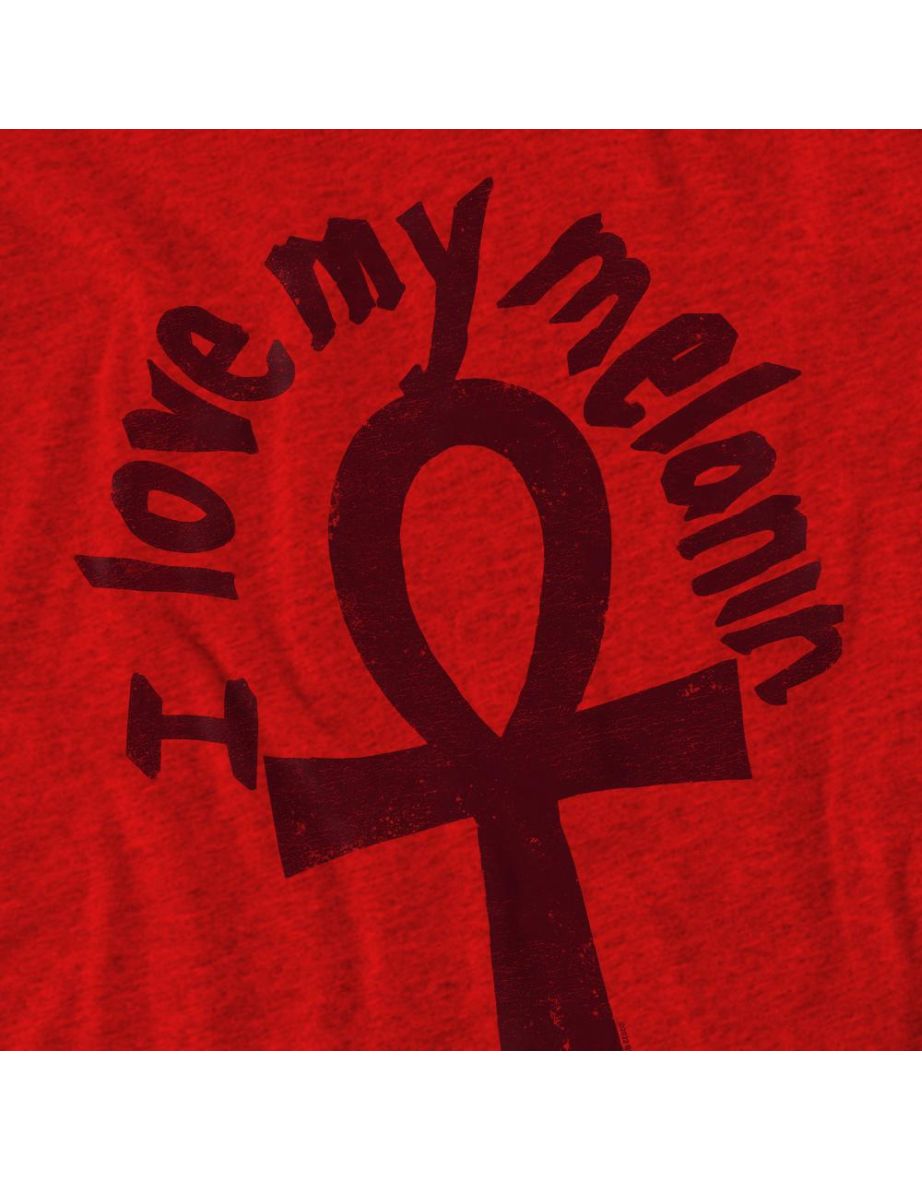 BET Unisex Adult I Love My Melanin T-Shirt - Red - 3