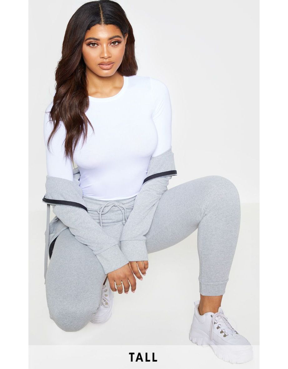 Tall White Basic Long Sleeve Top