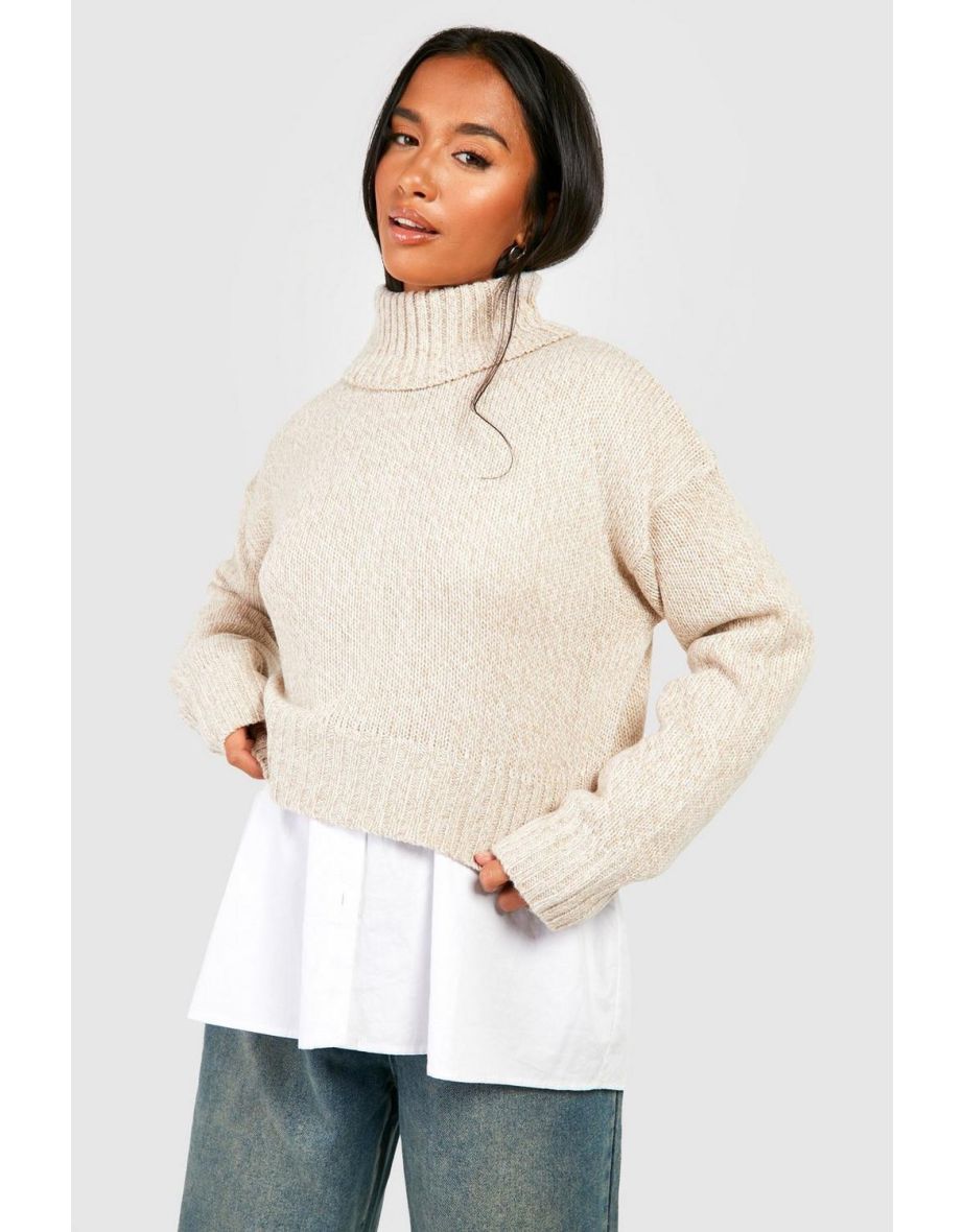 Petite roll outlet neck jumper