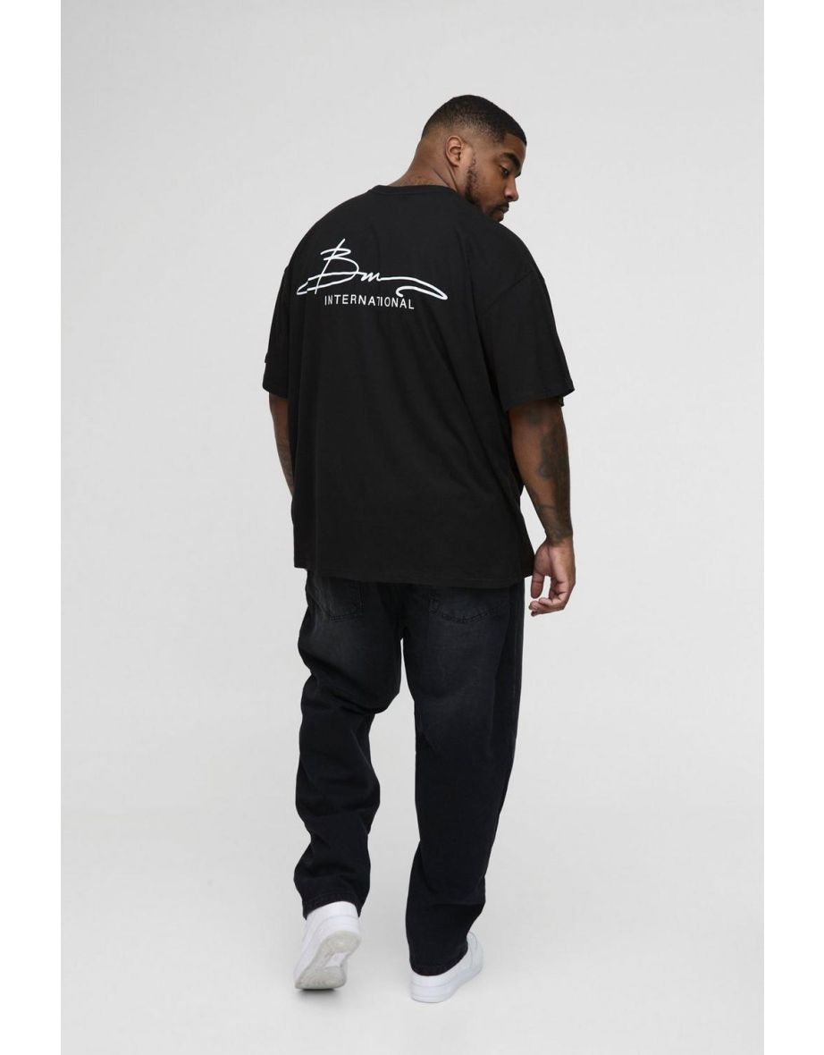 Plus Oversized BM International Print T-Shirt - 2