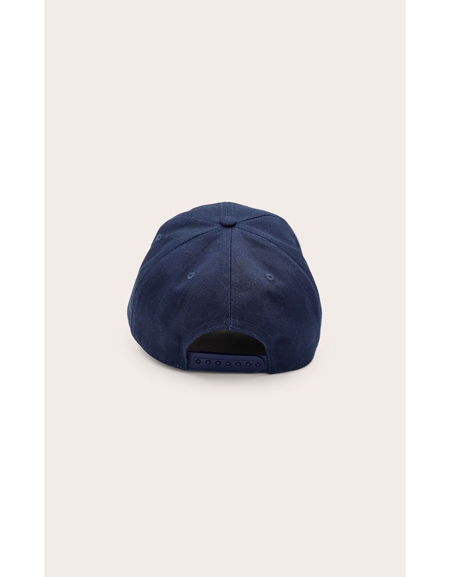 Pretty Little Thing Cream Embroidered Navy Cap - 3