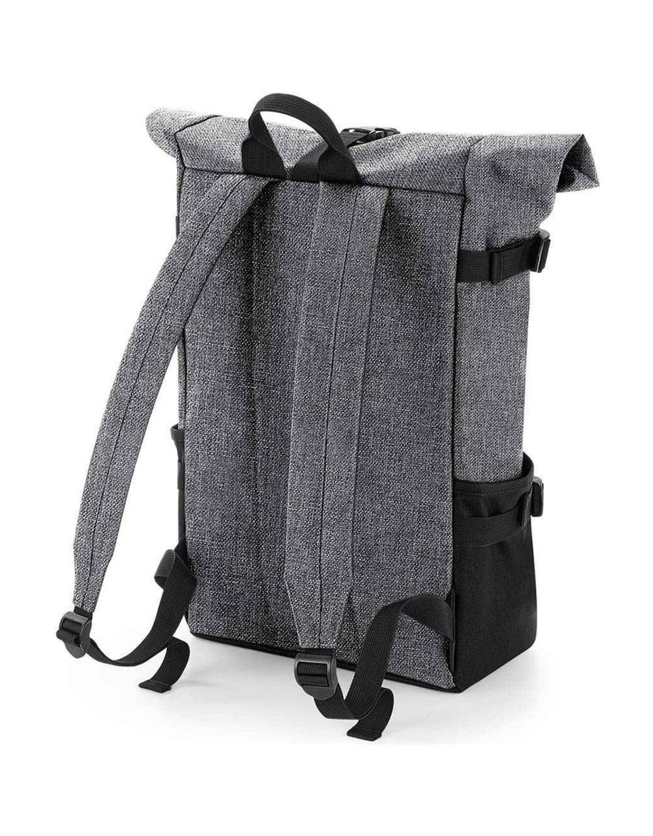 Bagbase Roll Top Backpack - Grey Marl/Black - 1