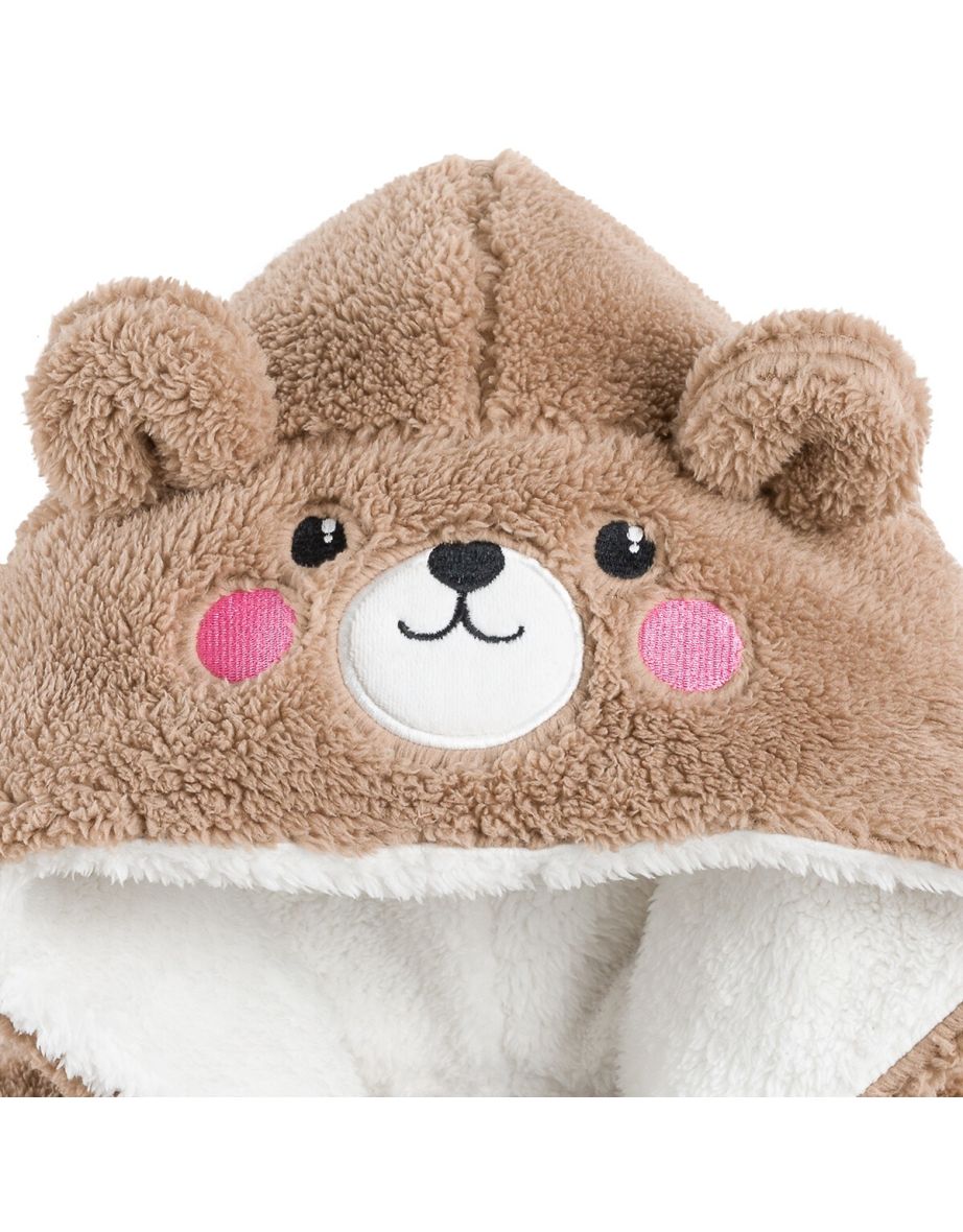 Teddy Bear Lounge Jacket with Hood - 5