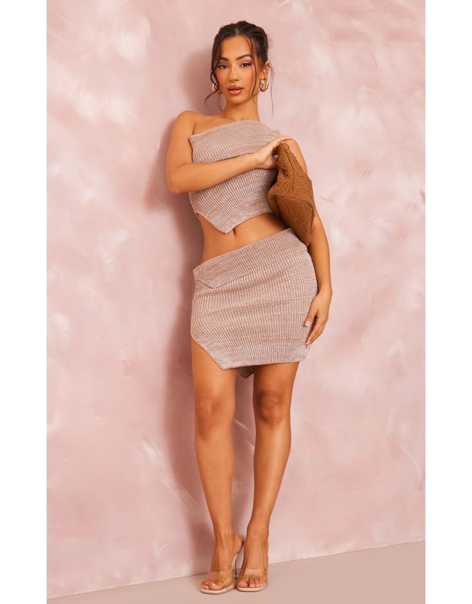 Shop Petite Beige Bodycon Mini Skirt Online in Bahrain VogaCloset