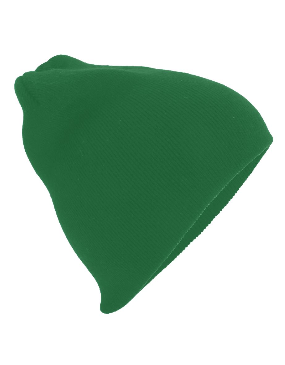Beechfield Plain Basic Knitted Winter Beanie Hat - Bottle Green