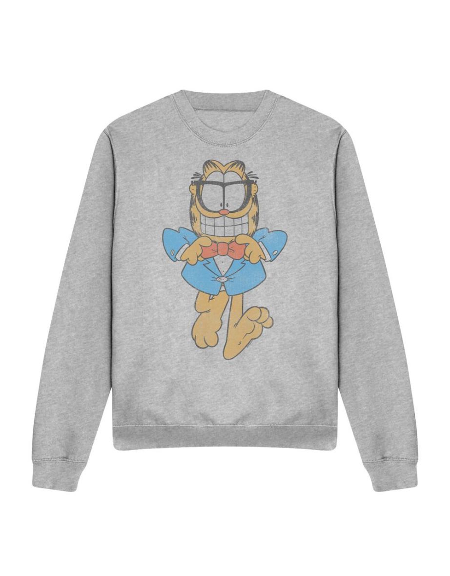 Garfield Unisex Adult Dapper Cat Sweatshirt - Sport Heather