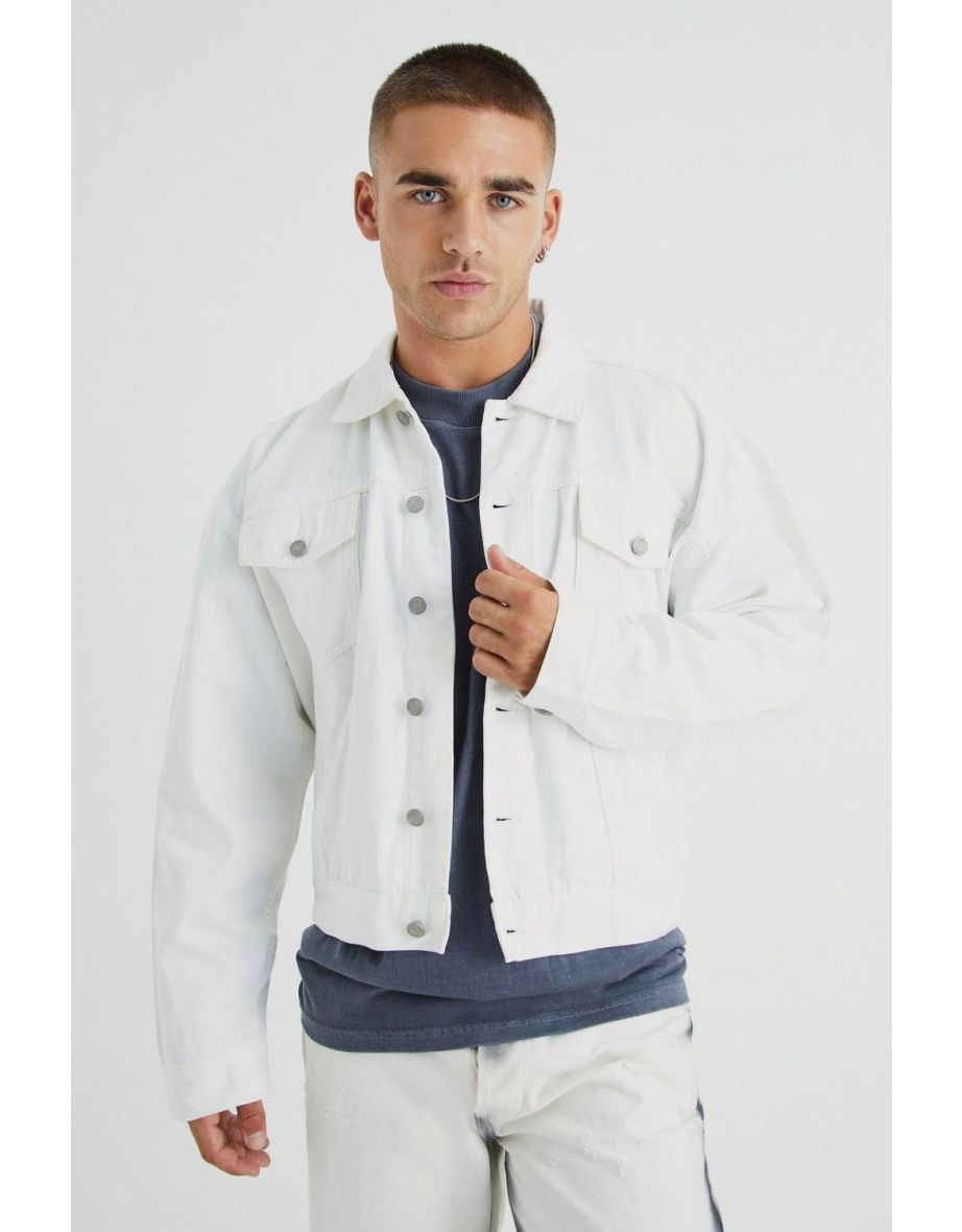 Boohoo white 2024 denim jacket