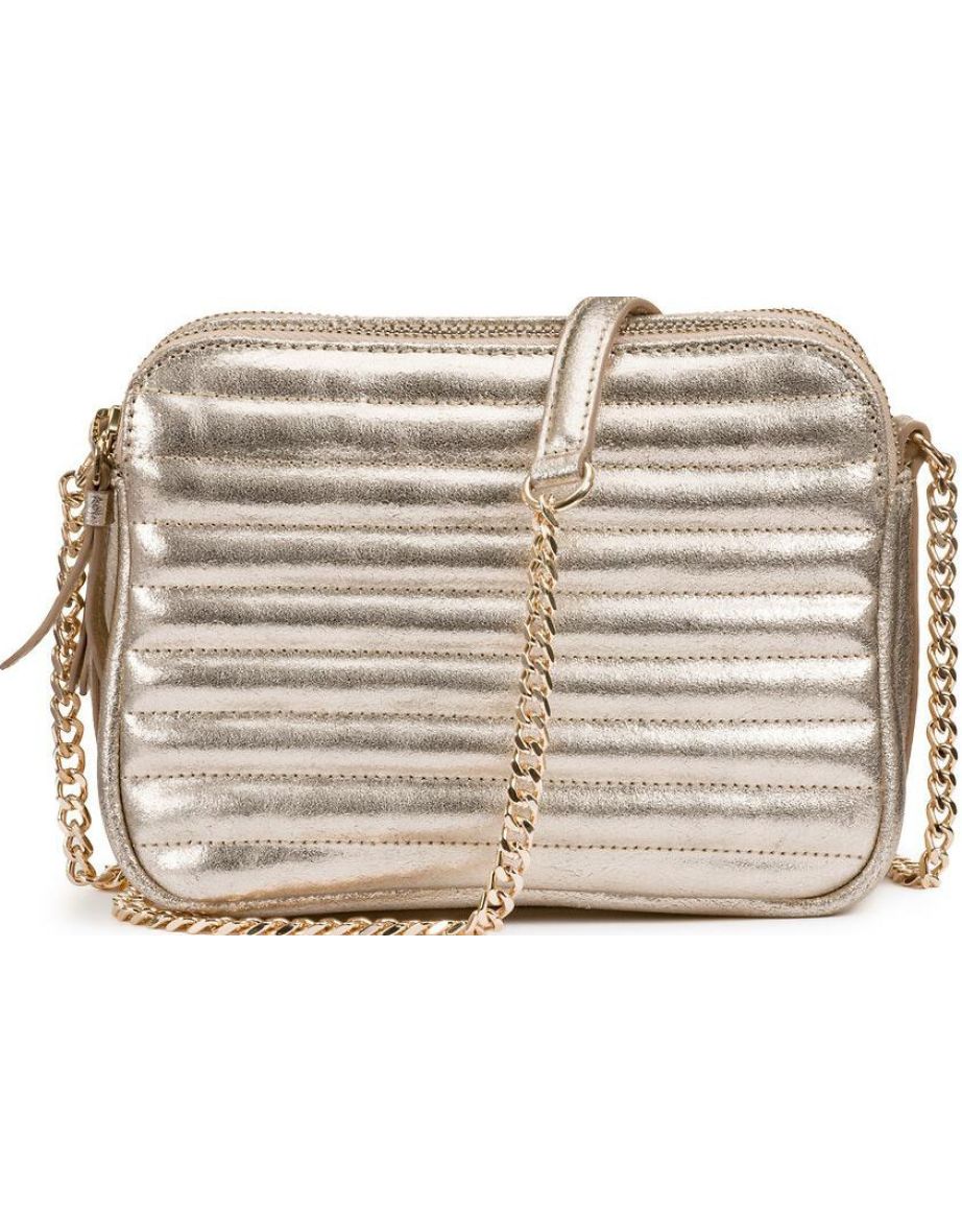 Quilted Metallic Suede Bag