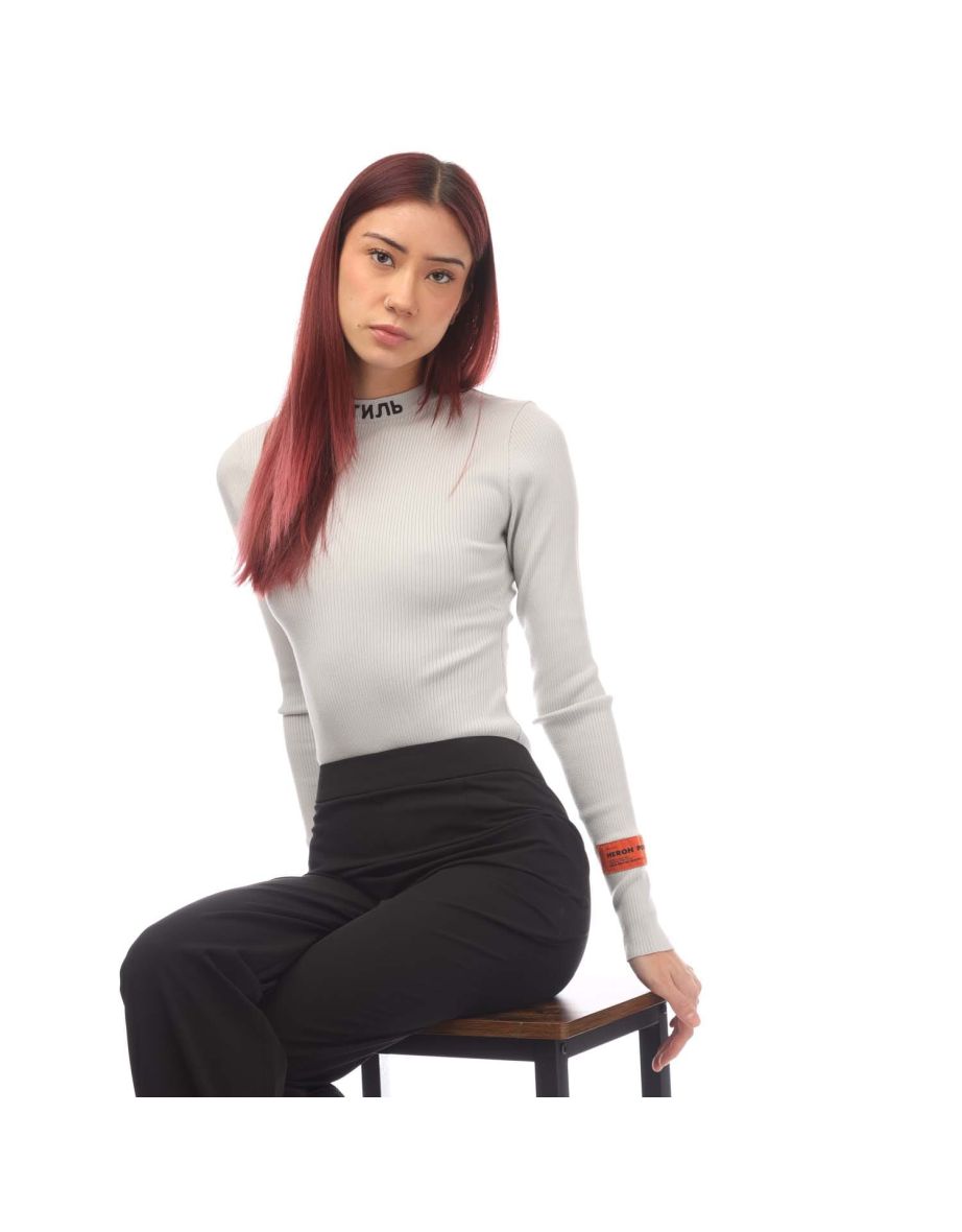 Women's Heron Preston CTNMB Long-Sleeve Knitted Bodysuit in Blue - 3