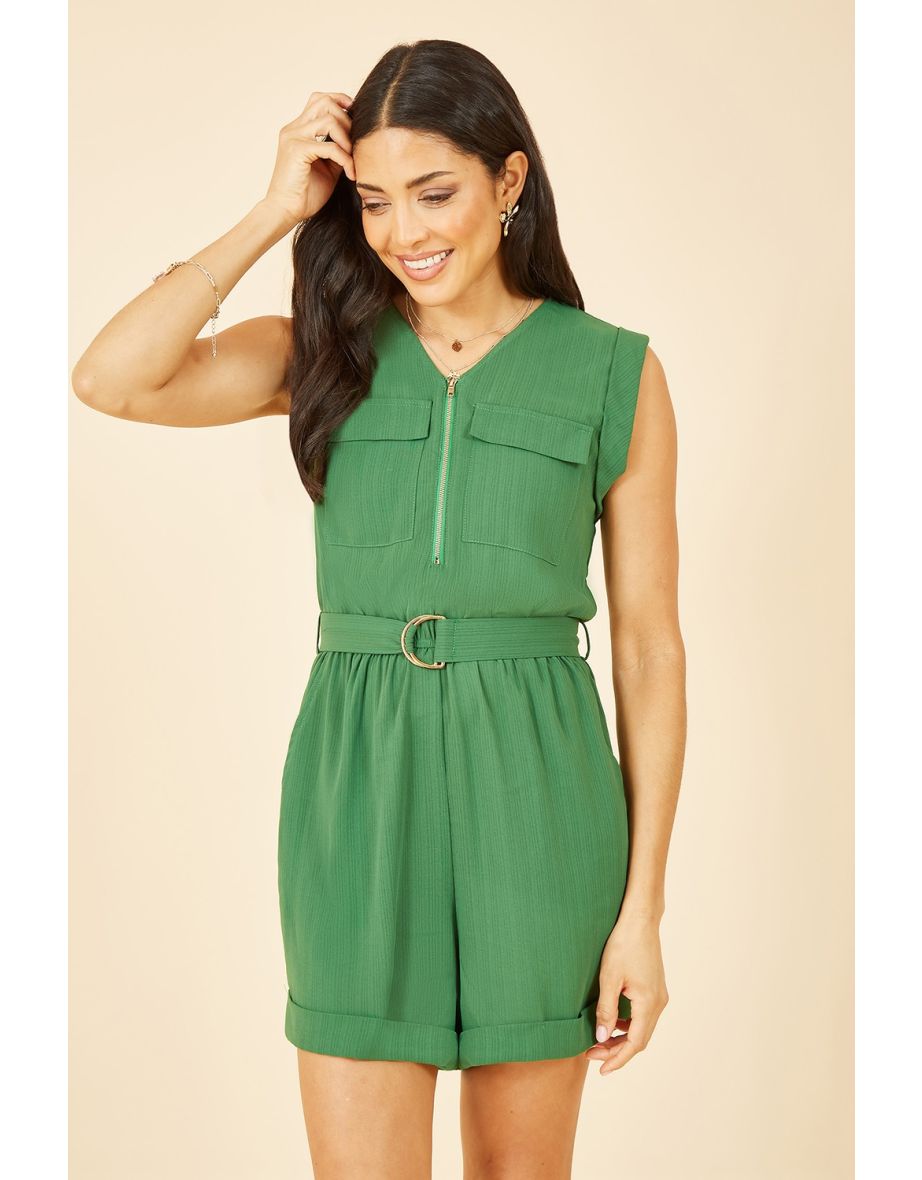 Green store utility playsuit