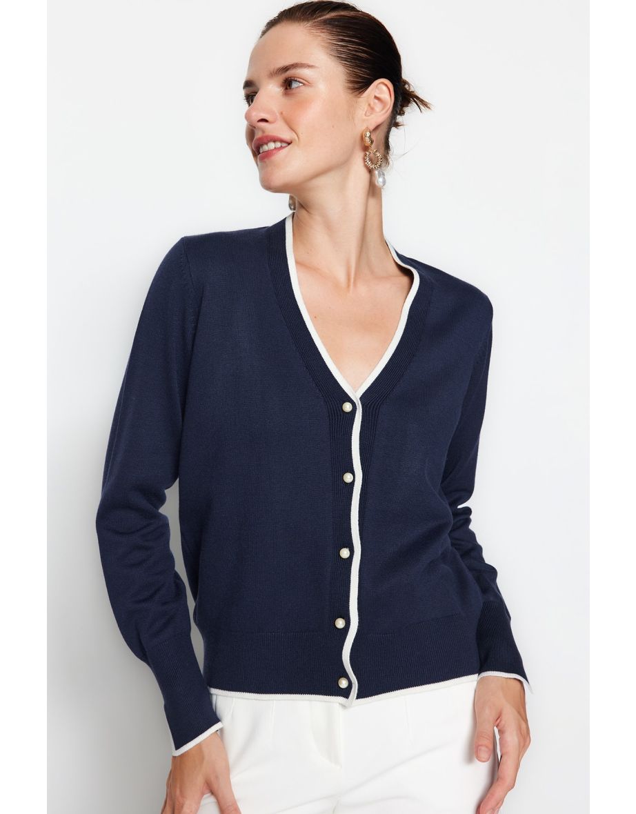 Cardigan - Dark blue - Slim fit