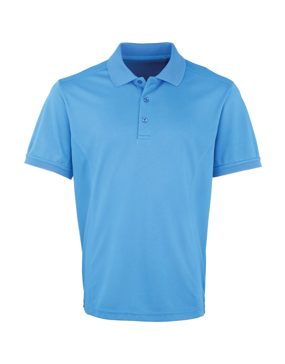 Premier Mens Coolchecker Pique Short Sleeve Polo T-Shirt - Sapphire