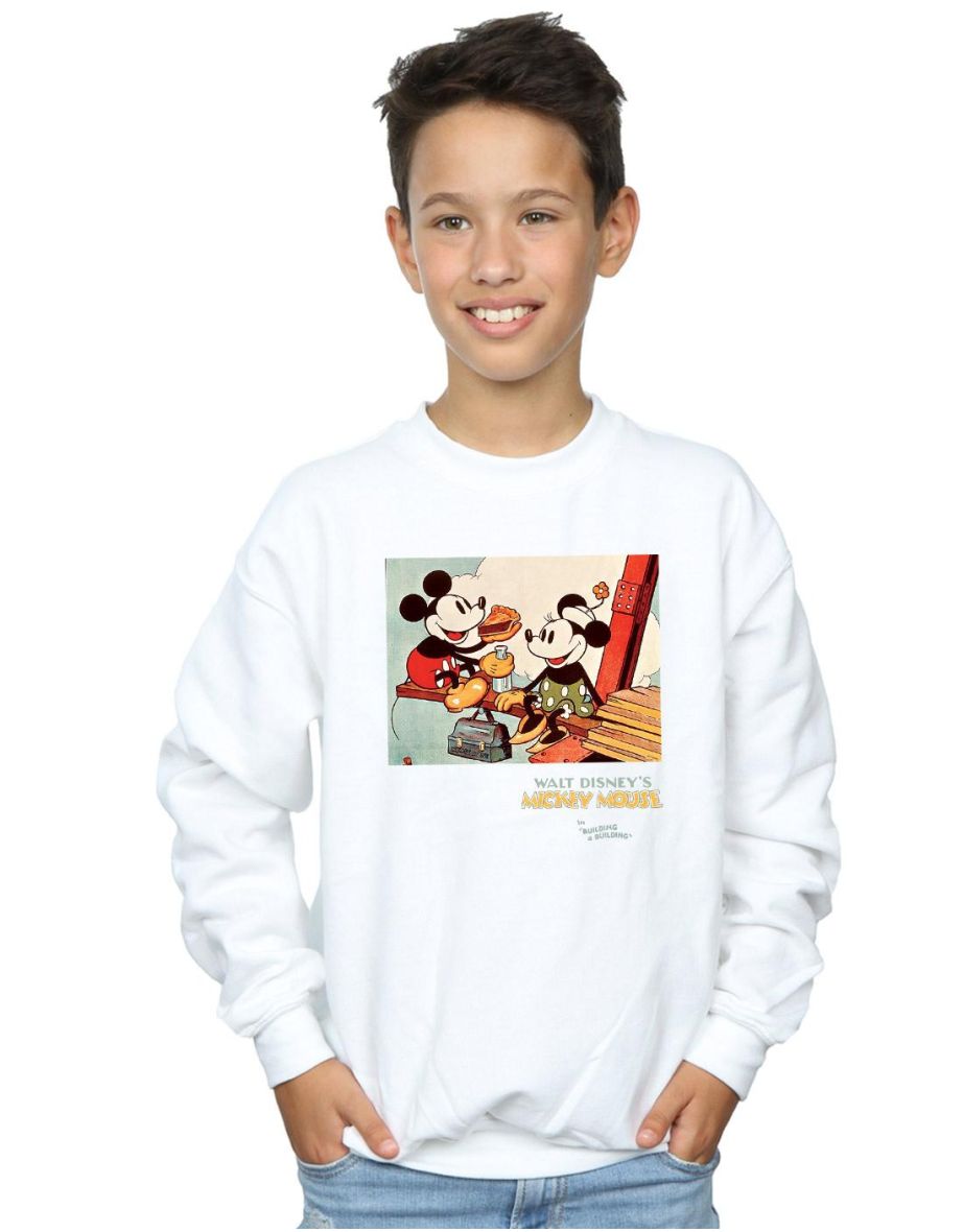 Shop Disney Boys Mickey Mouse Building A Building Sweatshirt White Online in Bahrain VogaCloset