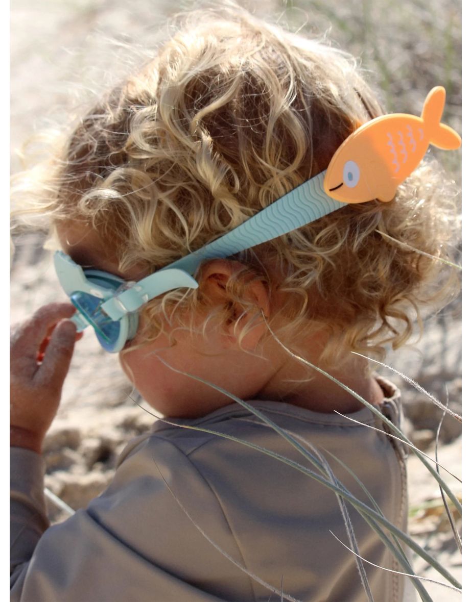 Kids Swim Goggles Finn the Fish in Blue (16cm)
