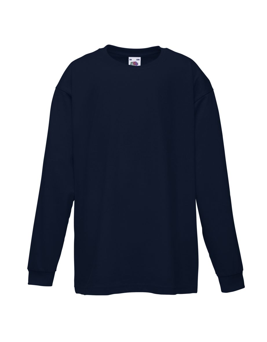 Fruit Of The Loom Childrens/Kids Long Sleeve T-Shirt (Pack of 2) - Deep Navy