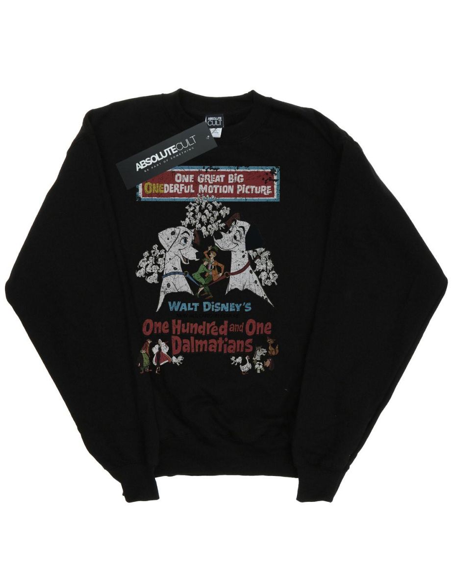 Disney Girls 101 Dalmatians Retro Poster Sweatshirt - Black