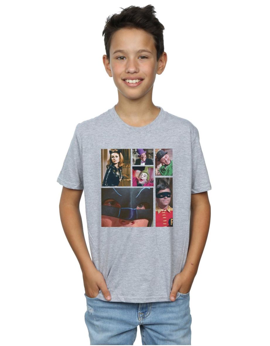 DC Comics Boys Batman TV Series Class Photo T-Shirt - Sports Grey