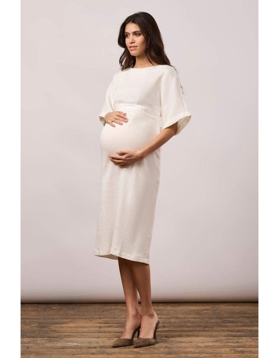 Closet London Ivory  Maternity Pencil Midi Dress - 4